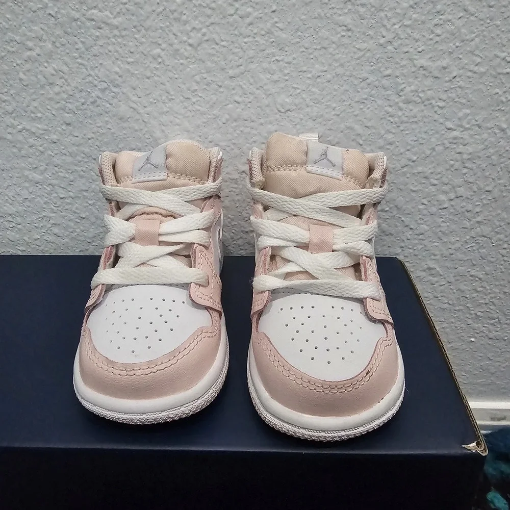 Toddler's Jordan 1 Mid Pink Wash/Violet Frost-White (TD) (FD8782 601) Size 4C